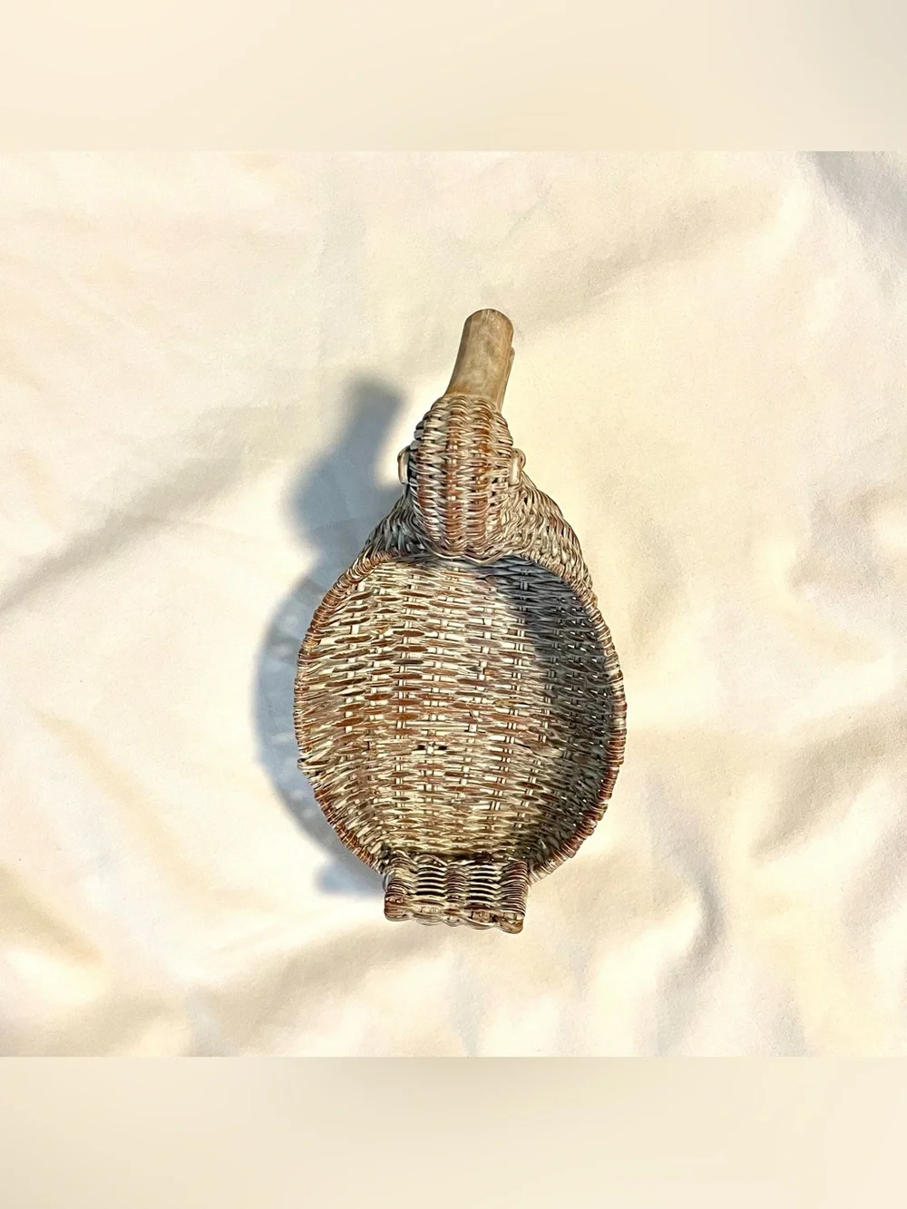 Small Wicker Duck Basket - Woven Rattan - Planter - Boho - Storage - 7.5” X 4.5”
